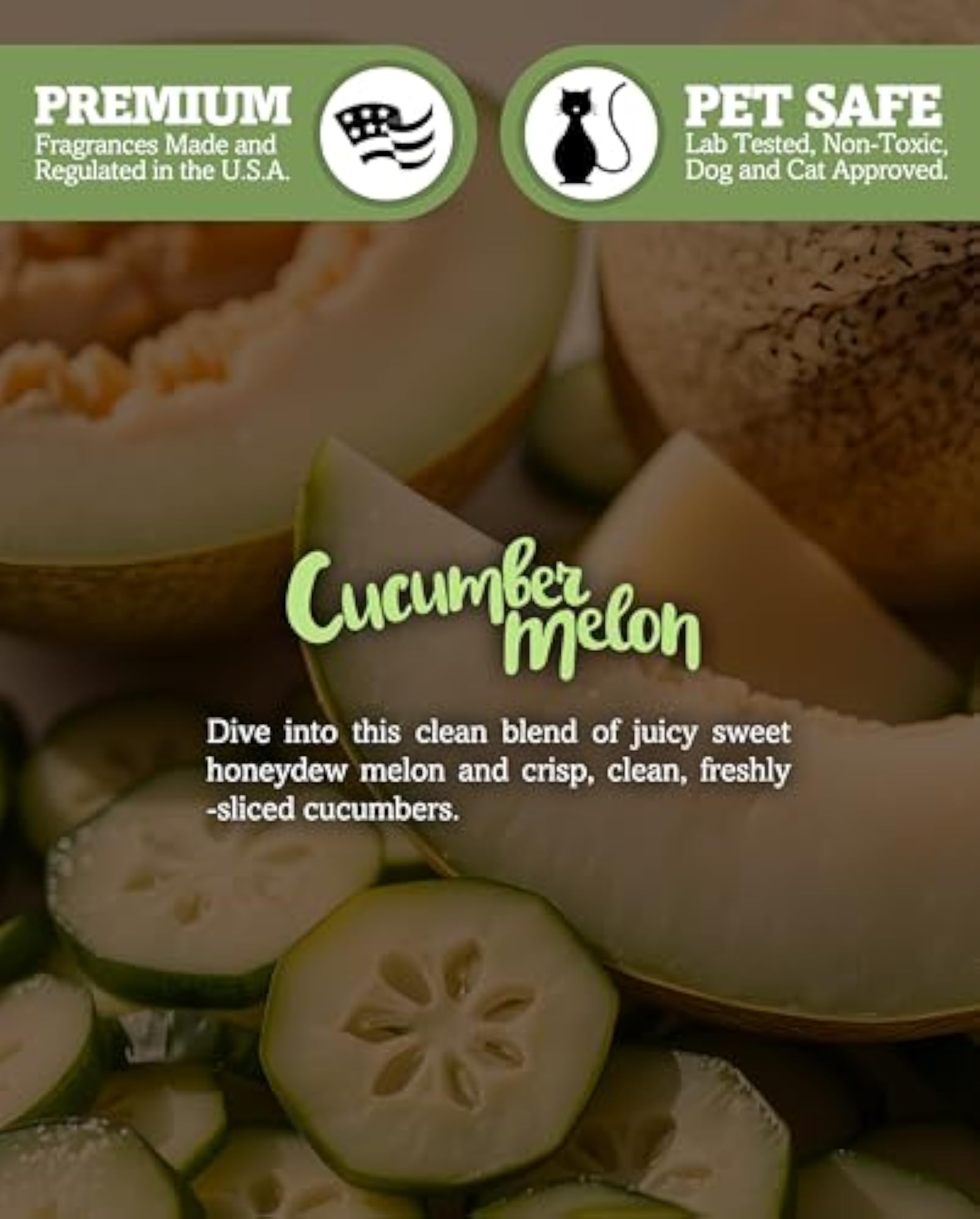 Cucumber Melon Votive Candles, Clean Burning Gift Set
